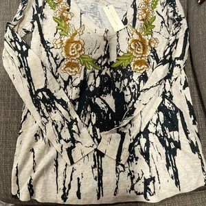 Gilded Intent Open Weave Henley Top